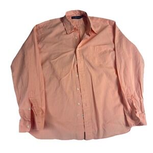 Ralph Lauren Mens XL  Peach  Long Sleeve Button Front Dress Shirt Classic fit‎